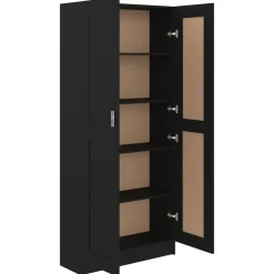 vidaXL - Boekenkast - Zwart - Bewerkt hout