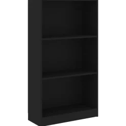 Boekenkasten|Boekenkasten-vidaXL - Boekenkast - Zwart - Bewerkt hout - 60 x 24 x 109 cm