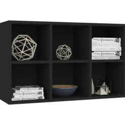 vidaXL - Boekenkast - Zwart - Bewerkt hout - 66 x 30 x 98 cm