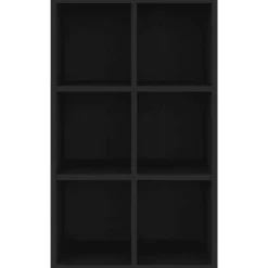 vidaXL - Boekenkast - Zwart - Bewerkt hout - 66 x 30 x 98 cm