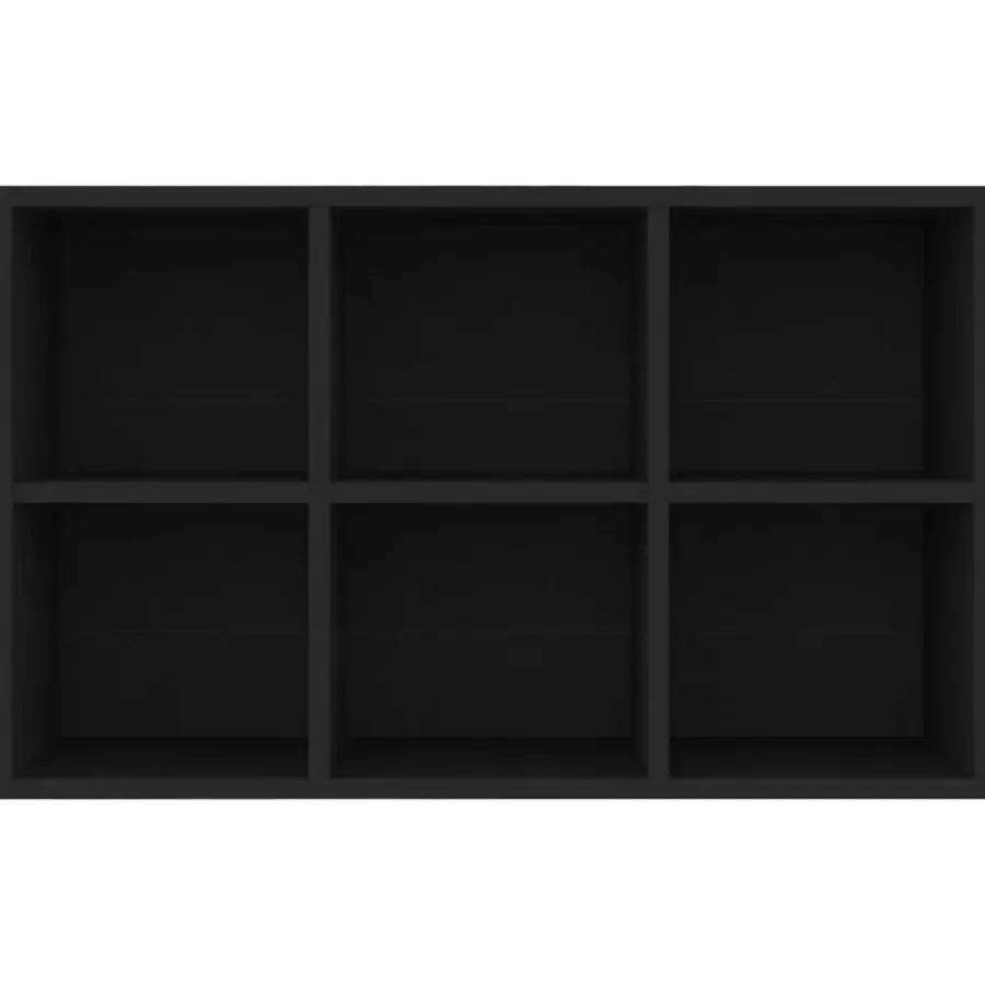 vidaXL - Boekenkast - Zwart - Bewerkt hout - 66 x 30 x 98 cm