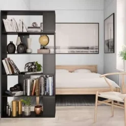 vidaXL - Boekenkast - Zwart - Bewerkt hout