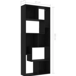 Boekenkasten|Boekenkasten-vidaXL - Boekenkast - Zwart - Bewerkt hout