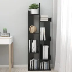 vidaXL - Boekenkast - Zwart - Bewerkt hout