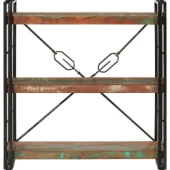 Boekenkasten|Boekenkasten-vidaXL - Boekenkast 3-laags - Multikleur - Gerecycled hout - 77 x 30 x 80 cm