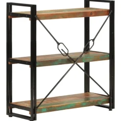 Boekenkasten|Boekenkasten-vidaXL - Boekenkast 3-laags - Multikleur - Gerecycled hout - 77 x 30 x 80 cm