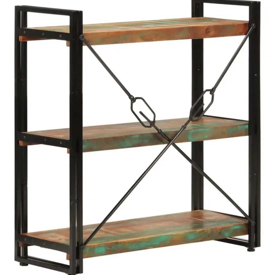 Boekenkasten|Boekenkasten-vidaXL - Boekenkast 3-laags - Multikleur - Gerecycled hout - 77 x 30 x 80 cm