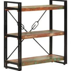 Boekenkasten|Boekenkasten-vidaXL - Boekenkast 3-laags - Multikleur - Gerecycled hout - 77 x 30 x 80 cm