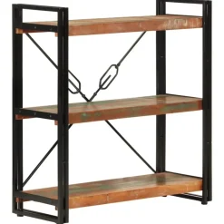 Boekenkasten|Boekenkasten-vidaXL - Boekenkast 3-laags - Multikleur - Gerecycled hout - 77 x 30 x 80 cm