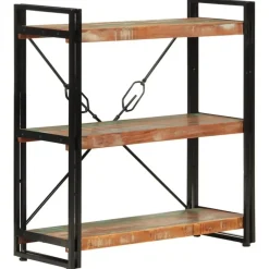 Boekenkasten|Boekenkasten-vidaXL - Boekenkast 3-laags - Multikleur - Gerecycled hout - 77 x 30 x 80 cm