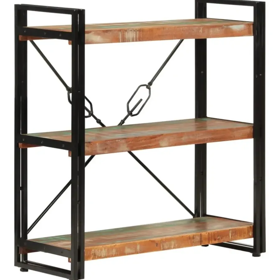 Boekenkasten|Boekenkasten-vidaXL - Boekenkast 3-laags - Multikleur - Gerecycled hout - 77 x 30 x 80 cm