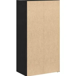 Boekenkasten|Boekenkasten-vidaXL - Boekenkast met 3 deuren voor woonkamers - Zwart - Hout - 40x24x77 cm
