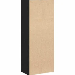 Boekenkasten|Boekenkasten-vidaXL - Boekenkast met 4 deuren voor woonkamers - Zwart - Hout - 40x24x102 cm