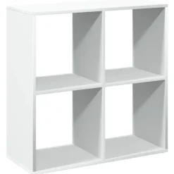 Boekenkasten|Boekenkasten-vidaXL - Boekenkast met 4 open vakken voor woonkamers - Wit -69.5x29x69.5 cm
