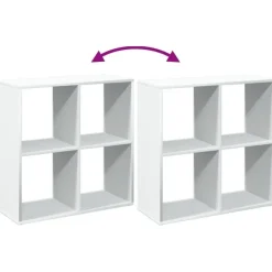 Boekenkasten|Boekenkasten-vidaXL - Boekenkast met 4 open vakken voor woonkamers - Wit -69.5x29x69.5 cm