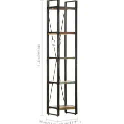 vidaXL - Boekenkast met 5 schappen - Multikleur - Hout - 40 x 30 x 180 cm