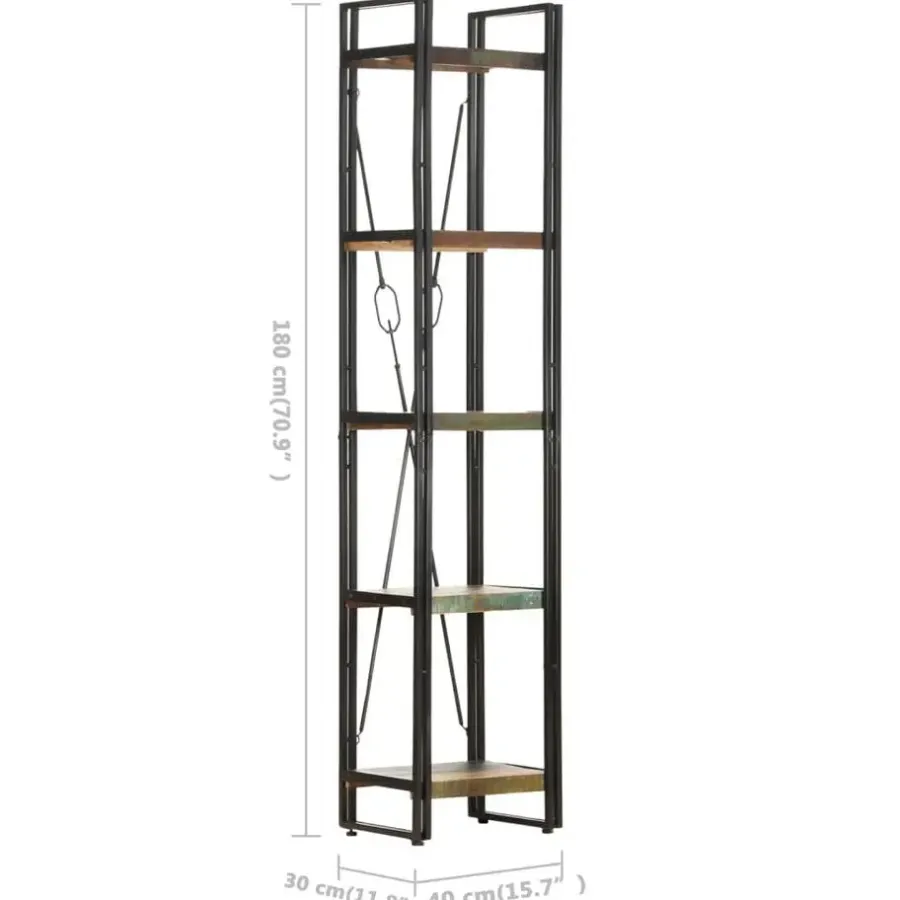 vidaXL - Boekenkast met 5 schappen - Multikleur - Hout - 40 x 30 x 180 cm