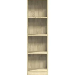 Boekenkasten|Boekenkasten-vidaXL - Boekenkast met 4 vakken - Sonoma eiken - Bewerkt hout - 40x24x143 cm