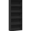 vidaXL - Boekenkast met 5 vakken voor kantoor - Zwart - Hout - 80x30x189 cm