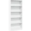 Boekenkasten|Boekenkasten-vidaXL - Boekenkast met 5 vakken - Wit - Bewerkt hout - 80x24x176 cm