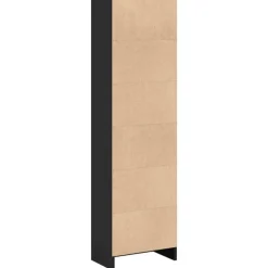Boekenkasten|Boekenkasten-vidaXL - Boekenkast met 4 vakken - Zwart - Bewerkt hout - 40x24x143 cm
