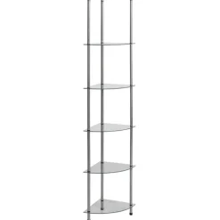 Boekenkasten|Boekenkasten-vidaXL - Boekenkast met 6-laags planken - Transparant - Glas - 30x30x160 cm