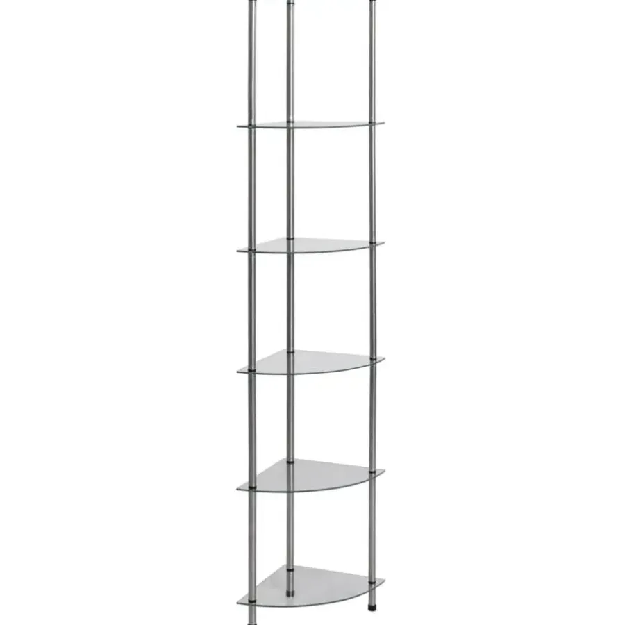 Boekenkasten|Boekenkasten-vidaXL - Boekenkast met 6-laags planken - Transparant - Glas - 30x30x160 cm