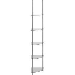 Boekenkasten|Boekenkasten-vidaXL - Boekenkast met 6-laags planken - Transparant - Glas - 30x30x160 cm