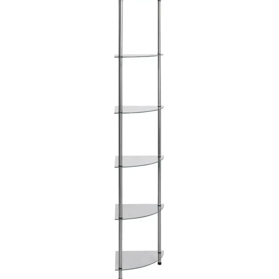 Boekenkasten|Boekenkasten-vidaXL - Boekenkast met 6-laags planken - Transparant - Glas - 30x30x160 cm