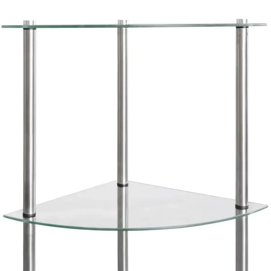 Boekenkasten|Boekenkasten-vidaXL - Boekenkast met 6-laags planken - Transparant - Glas - 30x30x160 cm