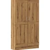 Boekenkasten|Boekenkasten-vidaXL - Boekenkast met schappen en 2 deuren - Artisan eiken - 82.5x30.5x150 cm