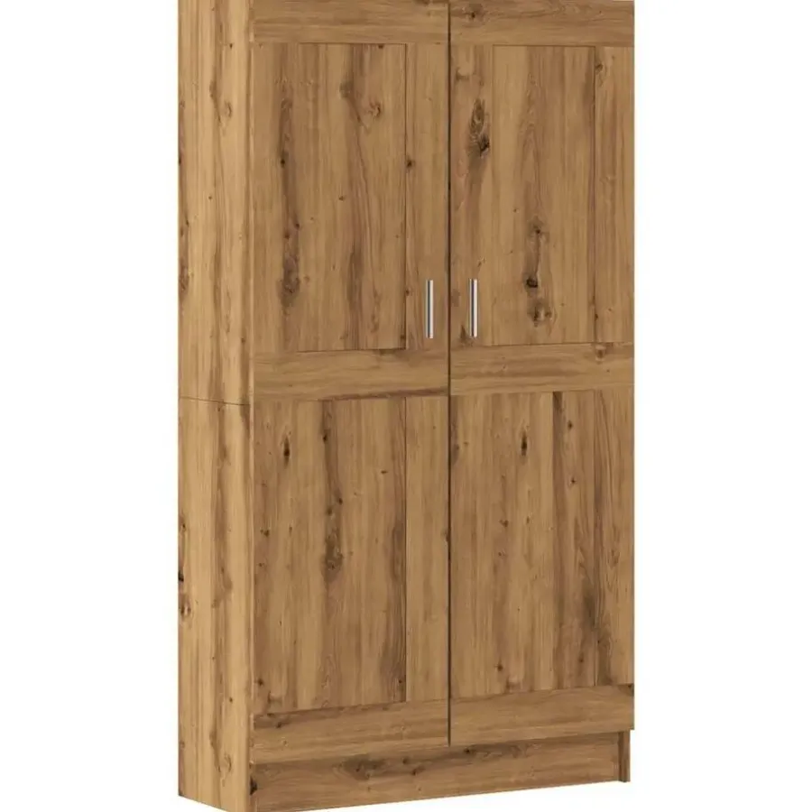 Boekenkasten|Boekenkasten-vidaXL - Boekenkast met schappen en 2 deuren - Artisan eiken - 82.5x30.5x150 cm