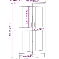 Boekenkasten|Boekenkasten-vidaXL - Boekenkast met schappen en 2 deuren - Artisan eiken - 82.5x30.5x150 cm