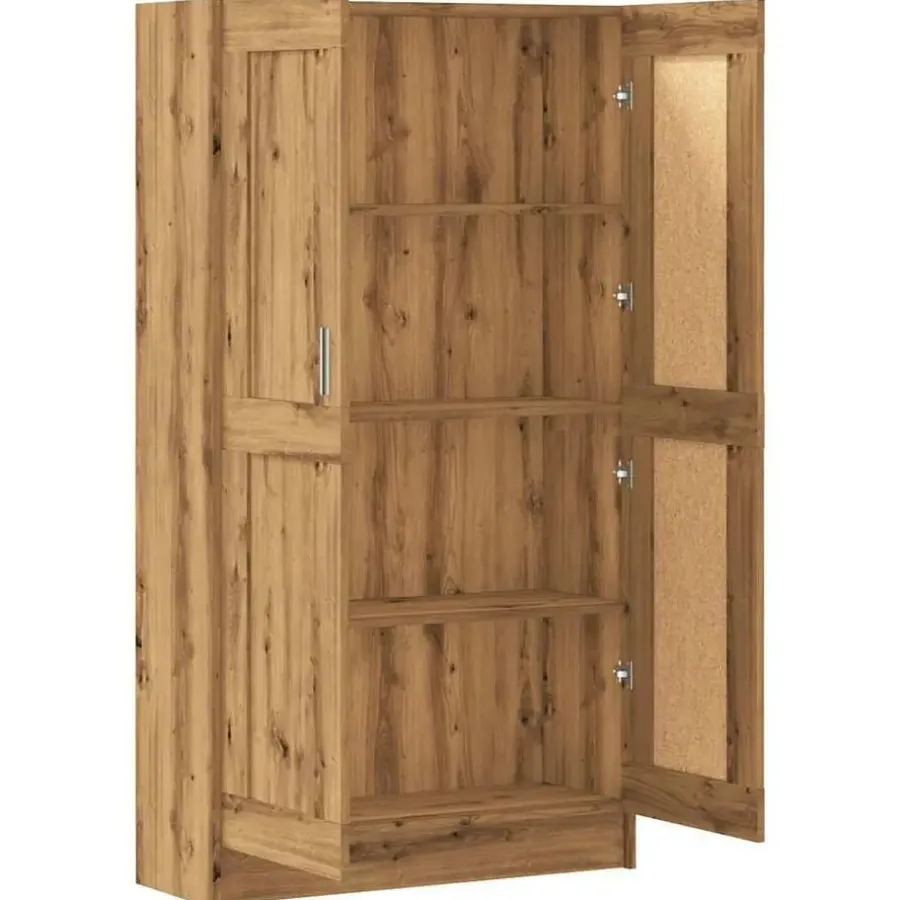 Boekenkasten|Boekenkasten-vidaXL - Boekenkast met schappen en 2 deuren - Artisan eiken - 82.5x30.5x150 cm