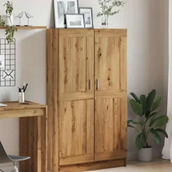 Boekenkasten|Boekenkasten-vidaXL - Boekenkast met schappen en 2 deuren - Artisan eiken - 82.5x30.5x150 cm