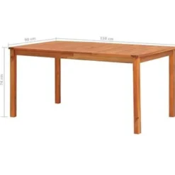 Tuintafels-vidaXL - Buiten Eettafel - Bruin - Hout - 150 x 90 x 74 cm