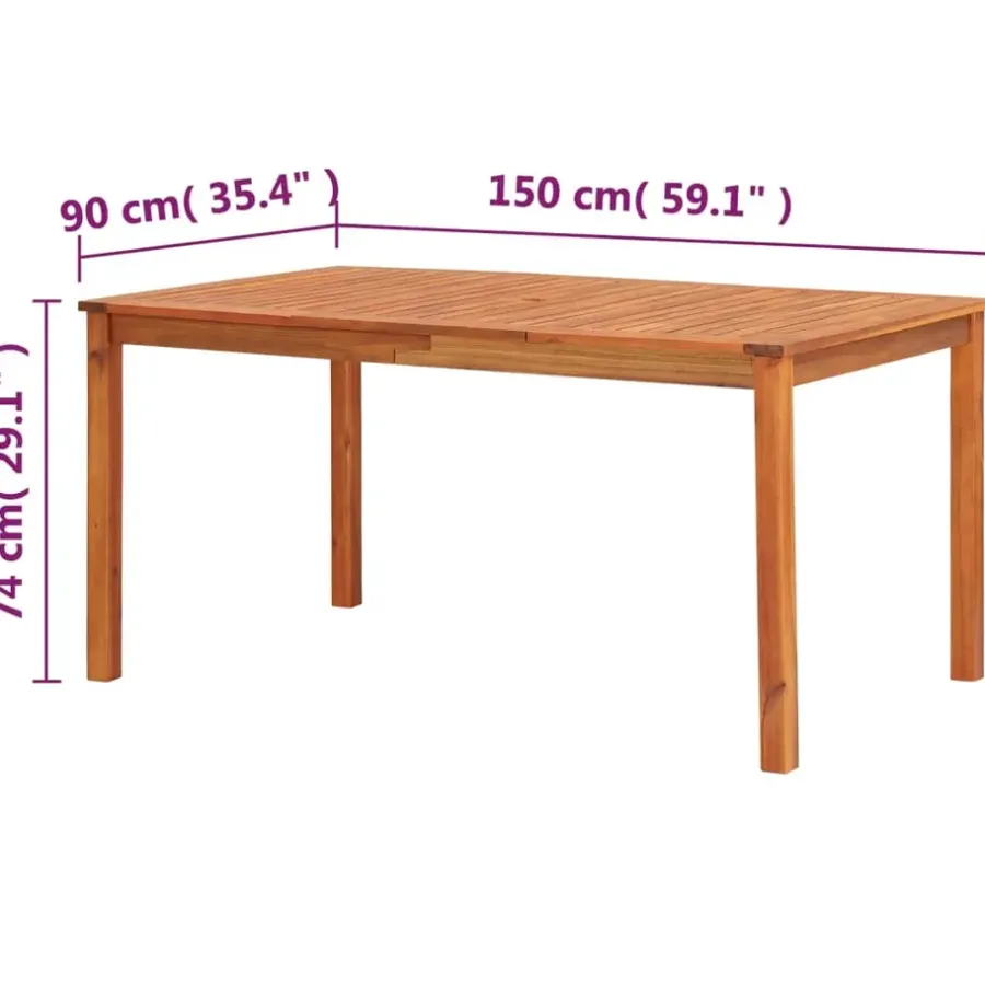 Tuintafels-vidaXL - Buiten Eettafel - Bruin - Hout - 150 x 90 x 74 cm