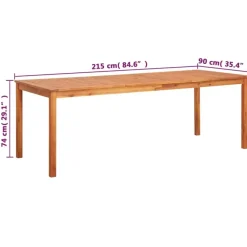 Tuintafels-vidaXL - Buiten Eettafel - Bruin - Hout - 215 x 90 x 74 cm