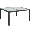 Tuintafels-vidaXL - Buiten Eettafel - Zwart - Poly rattan