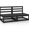 Palletbanken|Tuinbanken-vidaXL - Buitenbank - Zwart - Grenenhout