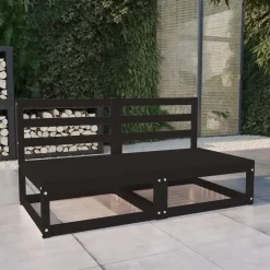 Palletbanken|Tuinbanken-vidaXL - Buitenbank - Zwart - Grenenhout