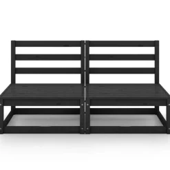 Palletbanken|Tuinbanken-vidaXL - Buitenbank - Zwart - Grenenhout