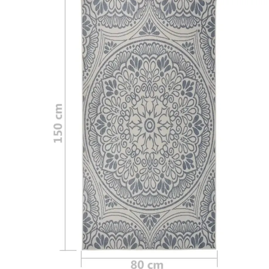 vidaXL - Buitenkleed - Blauw - Kunststof - 80 x 150 cm