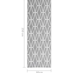Buiten Vloerkleden|Buiten Vloerkleden-vidaXL - Buitenkleed - Grijs - Polypropyleen - 80 x 250 cm