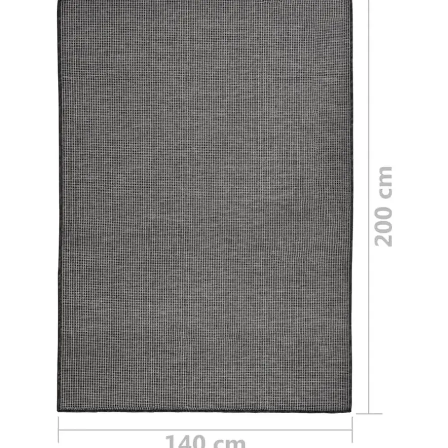 Buiten Vloerkleden|Buiten Vloerkleden-vidaXL - Buitenkleed - Grijs - Kunststof - 140 x 200 cm