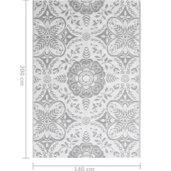Buiten Vloerkleden|Buiten Vloerkleden-vidaXL - Buitenkleed - Grijs - Polypropyleen - 140 x 200 cm
