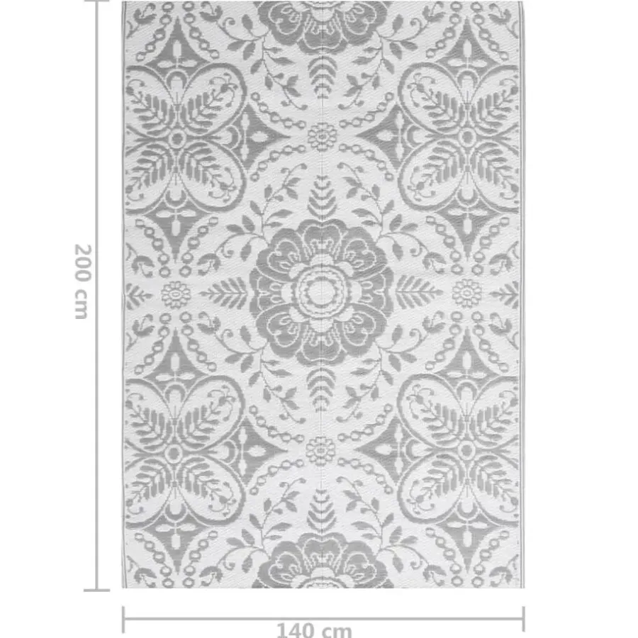 Buiten Vloerkleden|Buiten Vloerkleden-vidaXL - Buitenkleed - Grijs - Polypropyleen - 140 x 200 cm