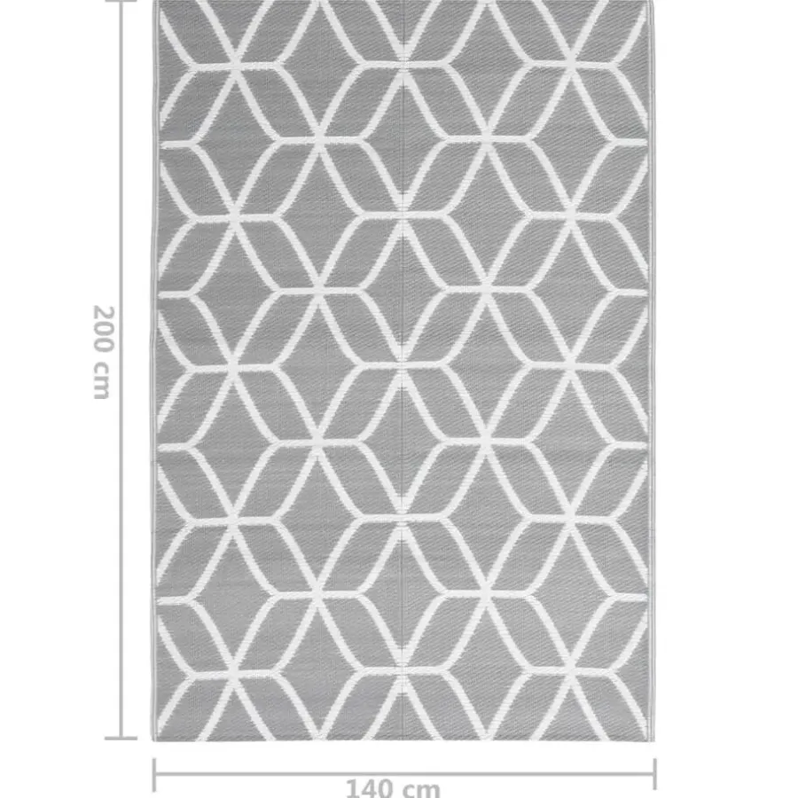 Buiten Vloerkleden|Buiten Vloerkleden-vidaXL - Buitenkleed - Grijs - Polypropyleen - 140 x 200 cm