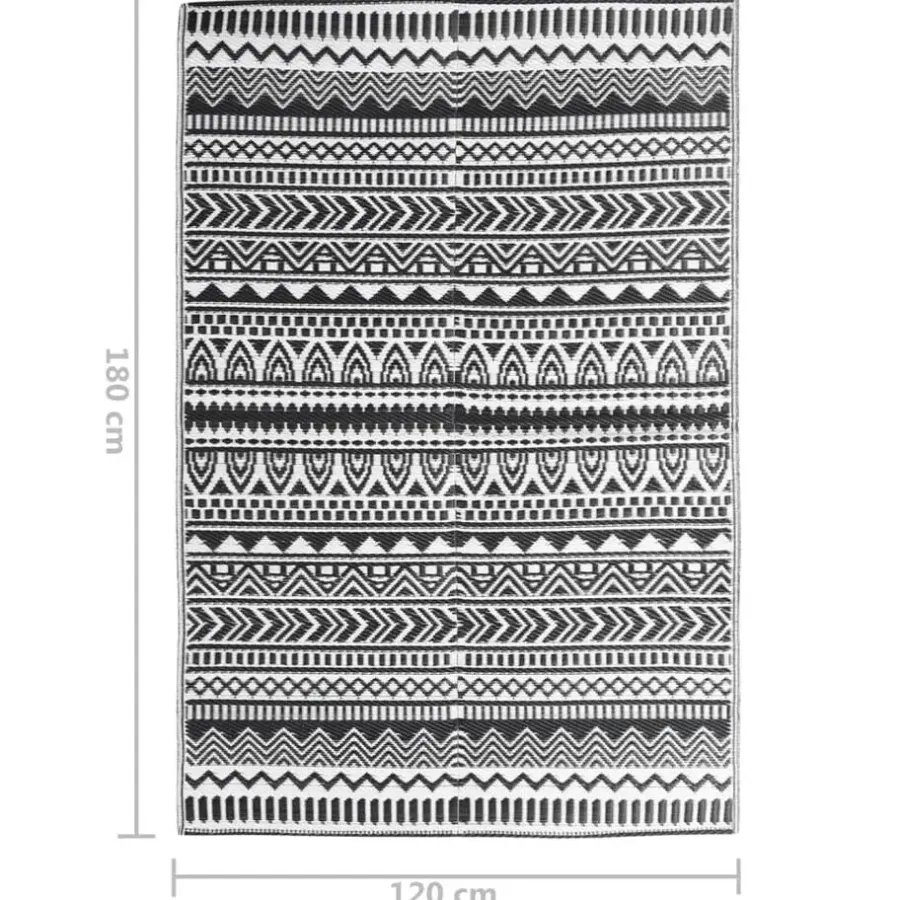 vidaXL - Buitenkleed - Zwart - Polypropyleen - 120 x 180 cm