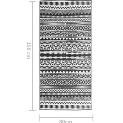 vidaXL - Buitenkleed - Zwart - Polypropyleen - 80 x 150 cm